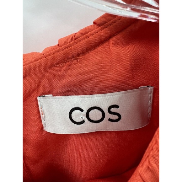 COS Women’s Pleated Long Sleeve Cape Style Open Sleeve Blouse Orange Size 38 (S) - Picture 4 of 14